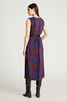 Halston | Kieran Dress In Printed Pleat | Multi Floral Print
