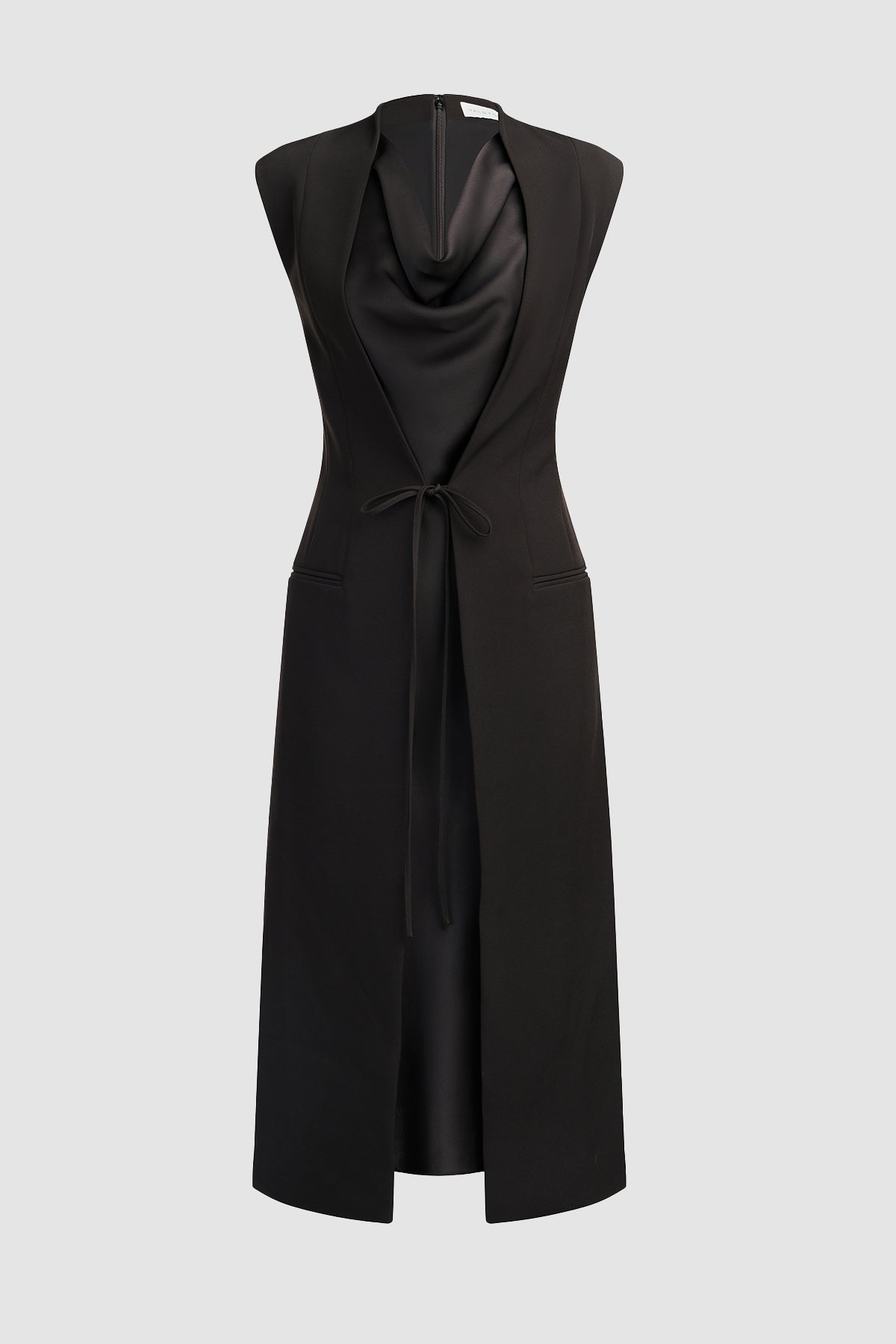 Halston | Jacklyn Dress In Crepe & Satin | Black