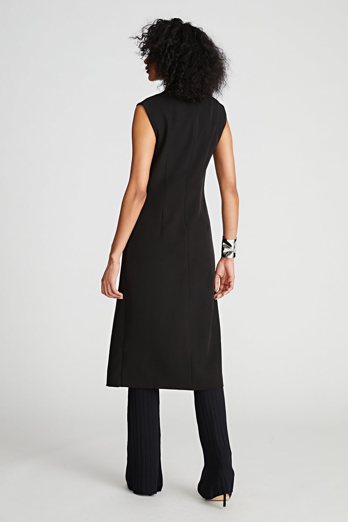Halston | Jacklyn Dress In Crepe & Satin | Black