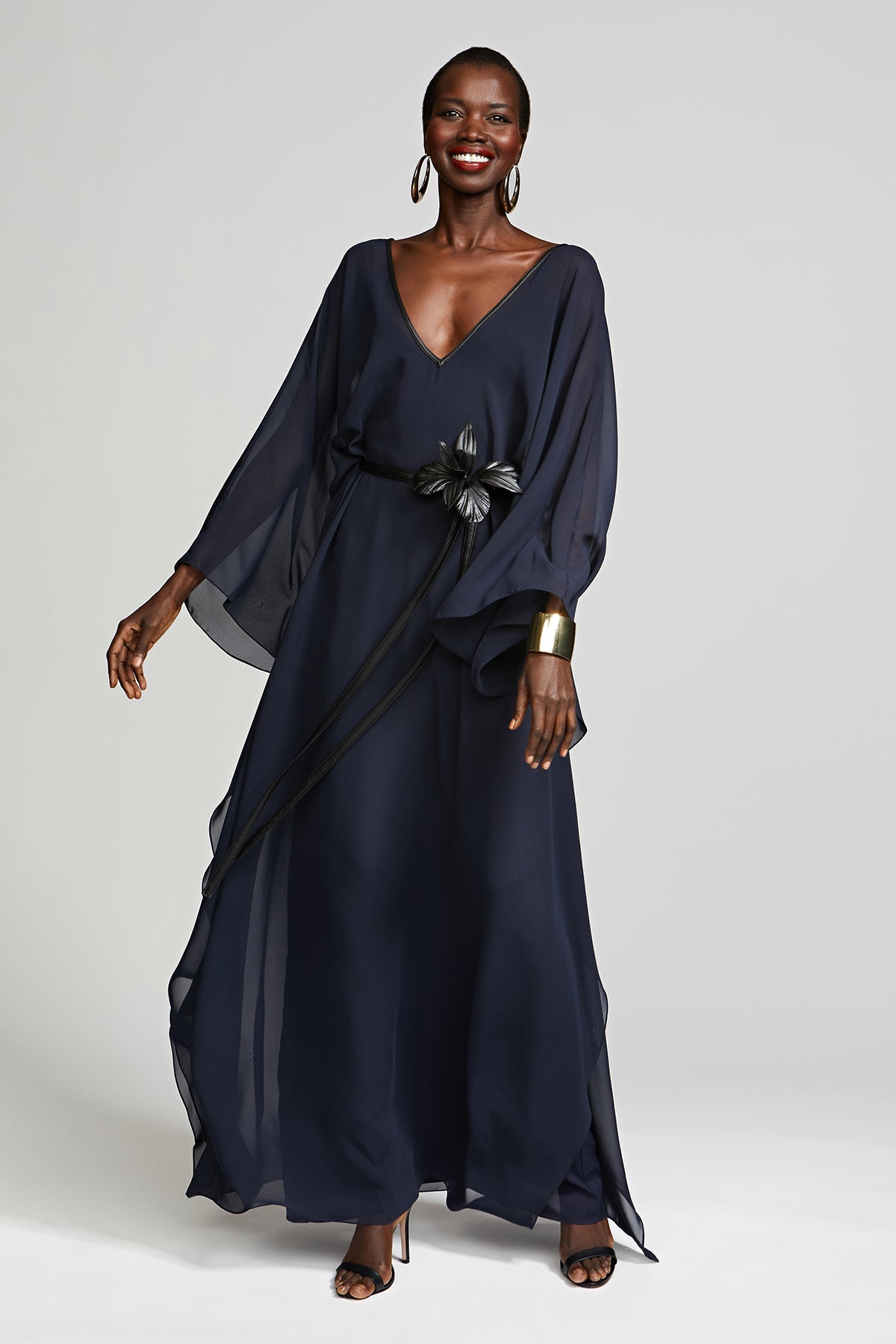 Halston | May Caftan In Chiffon | Absolute Dusk