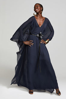 Halston | May Caftan In Chiffon | Absolute Dusk
