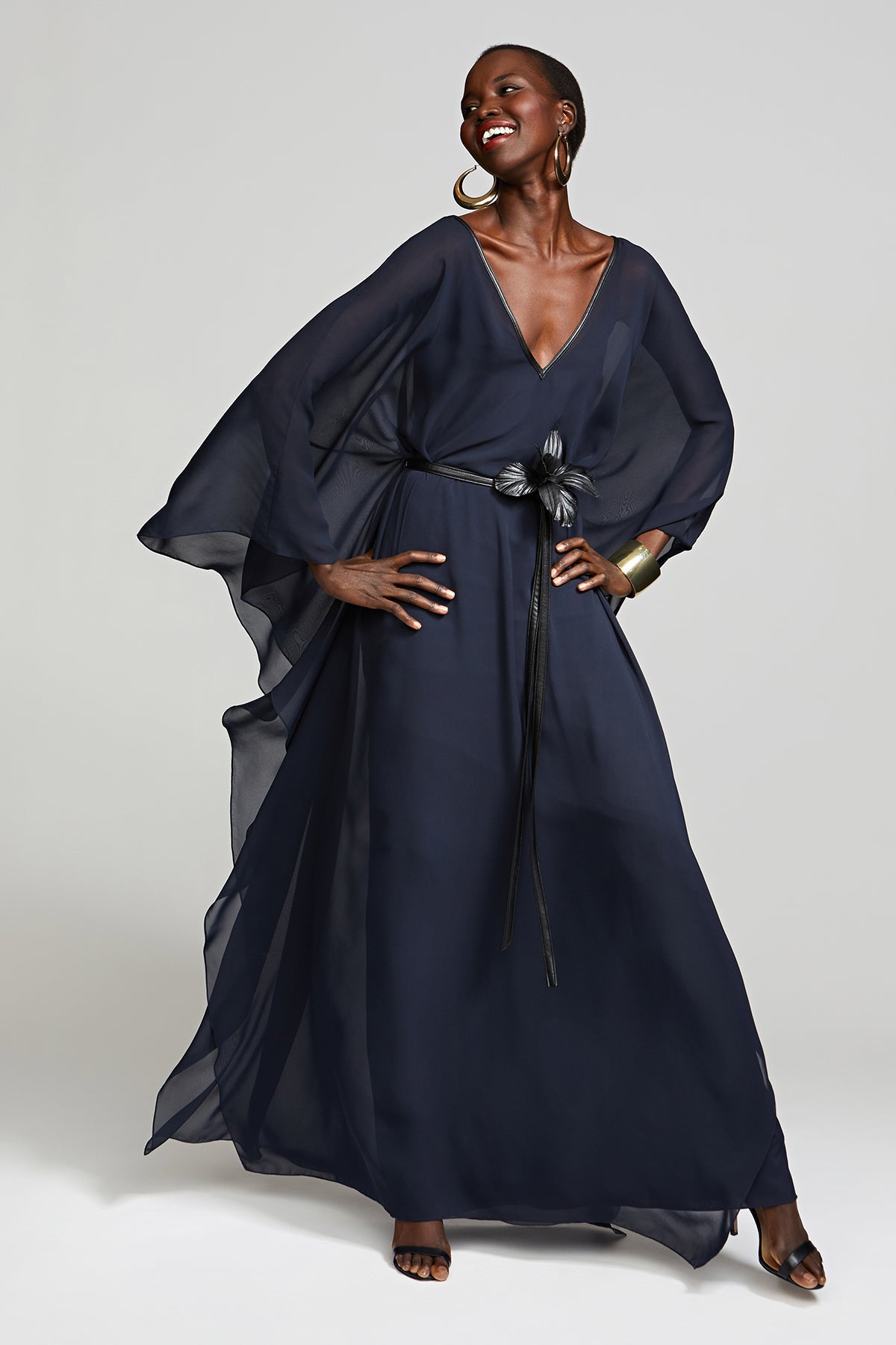 Halston | May Caftan In Chiffon | Absolute Dusk