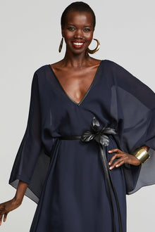 Halston | May Caftan In Chiffon | Absolute Dusk