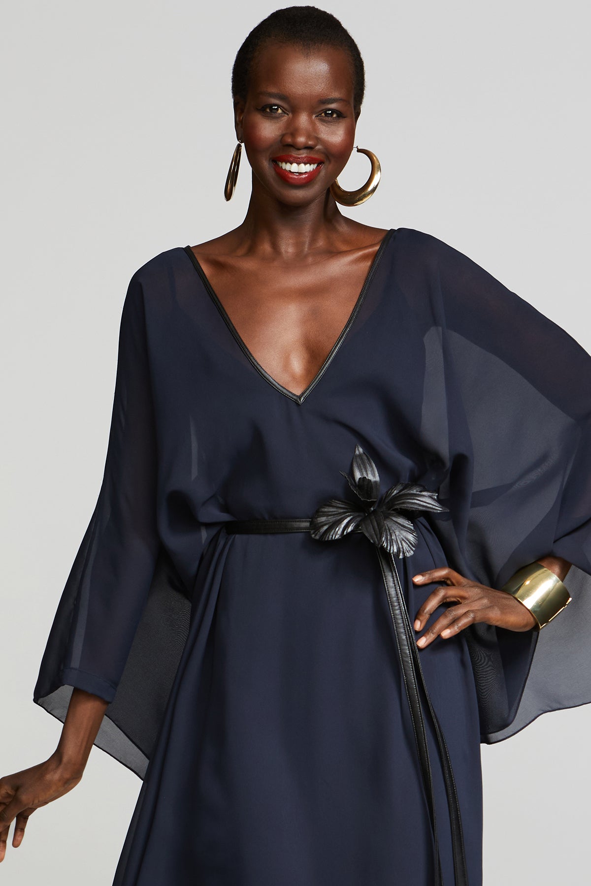 Halston | May Caftan In Chiffon | Absolute Dusk