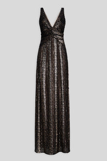 Halston | Esra Gown In Striped Sequin | Black