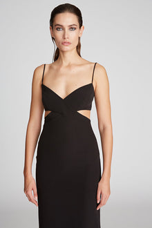 Halston | Lyn Dress In Stretch Crepe | Black