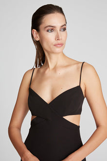Halston | Lyn Dress In Stretch Crepe | Black