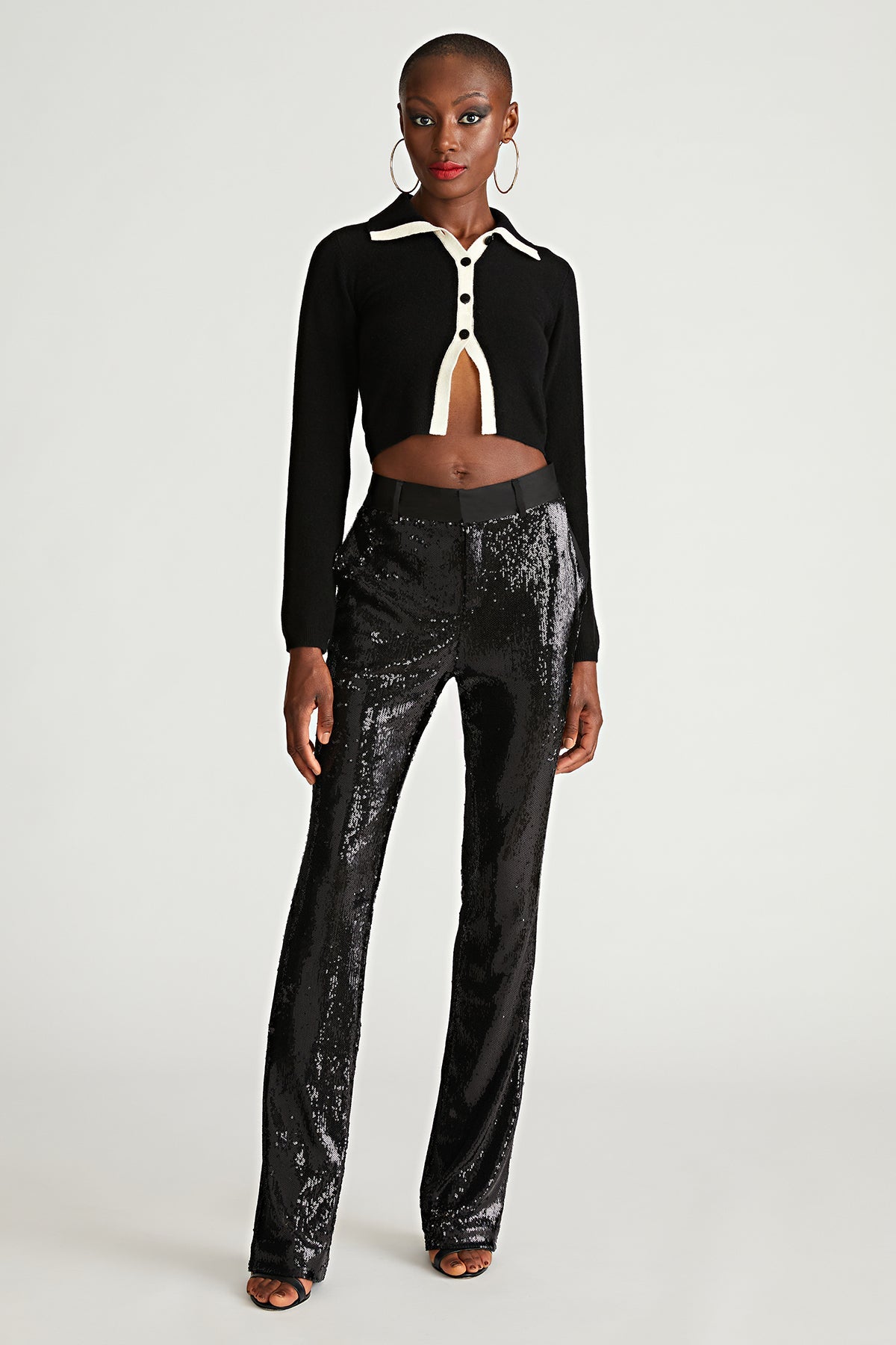 Halston | Davon Pant In Sequin | Black