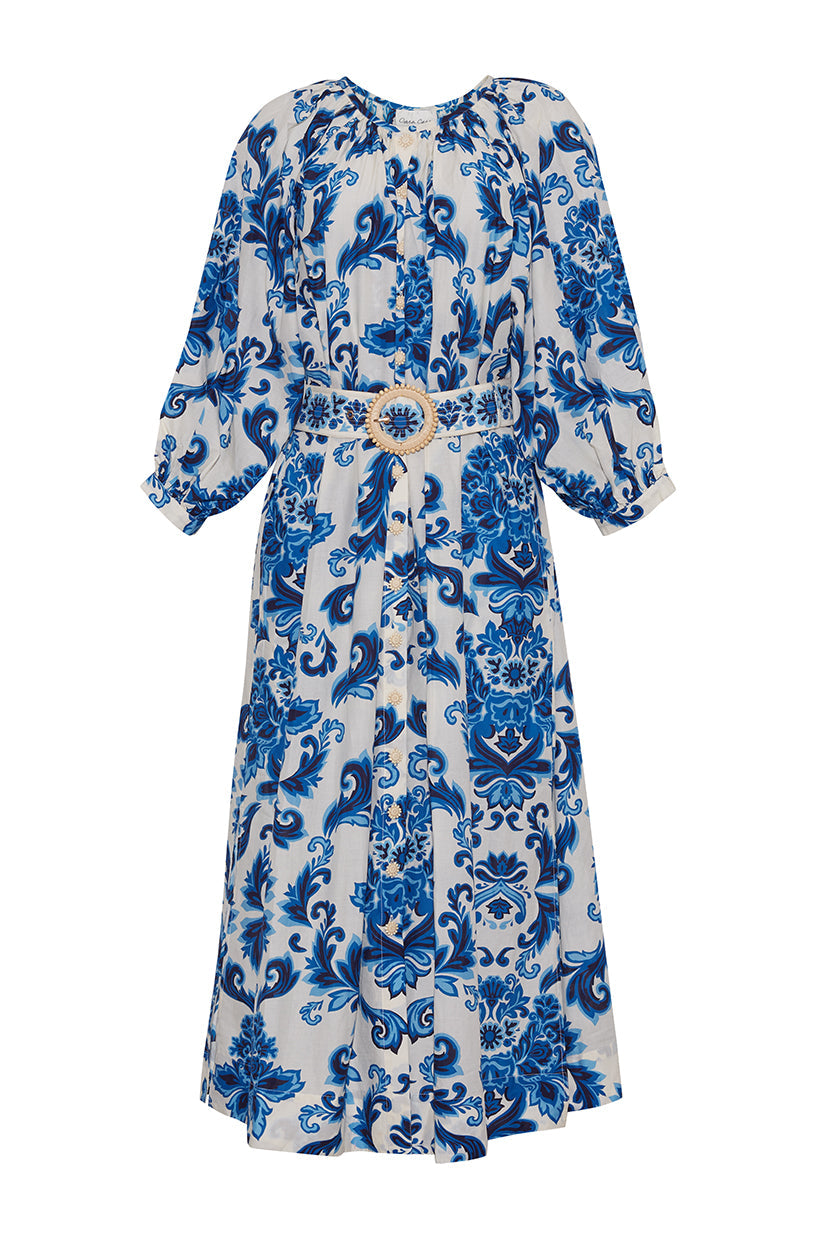 Simone Cover-Up Dress | Fiore Evening Blue