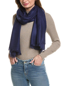 Amicale Cashmere | Womens | Solid Cashmere & Wool-Blend Wrap | Navy