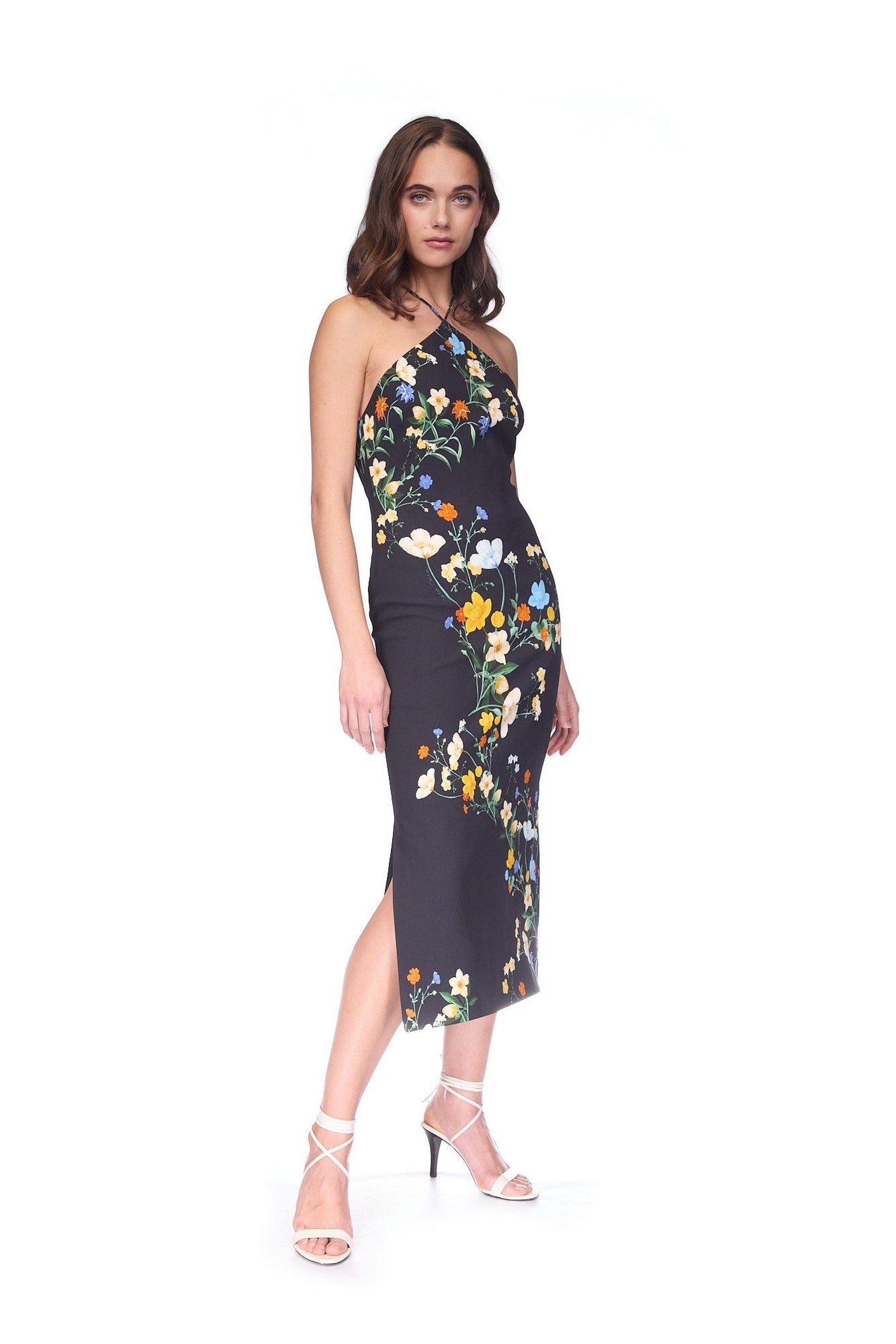 Davis Dress | Black Pressed Flower