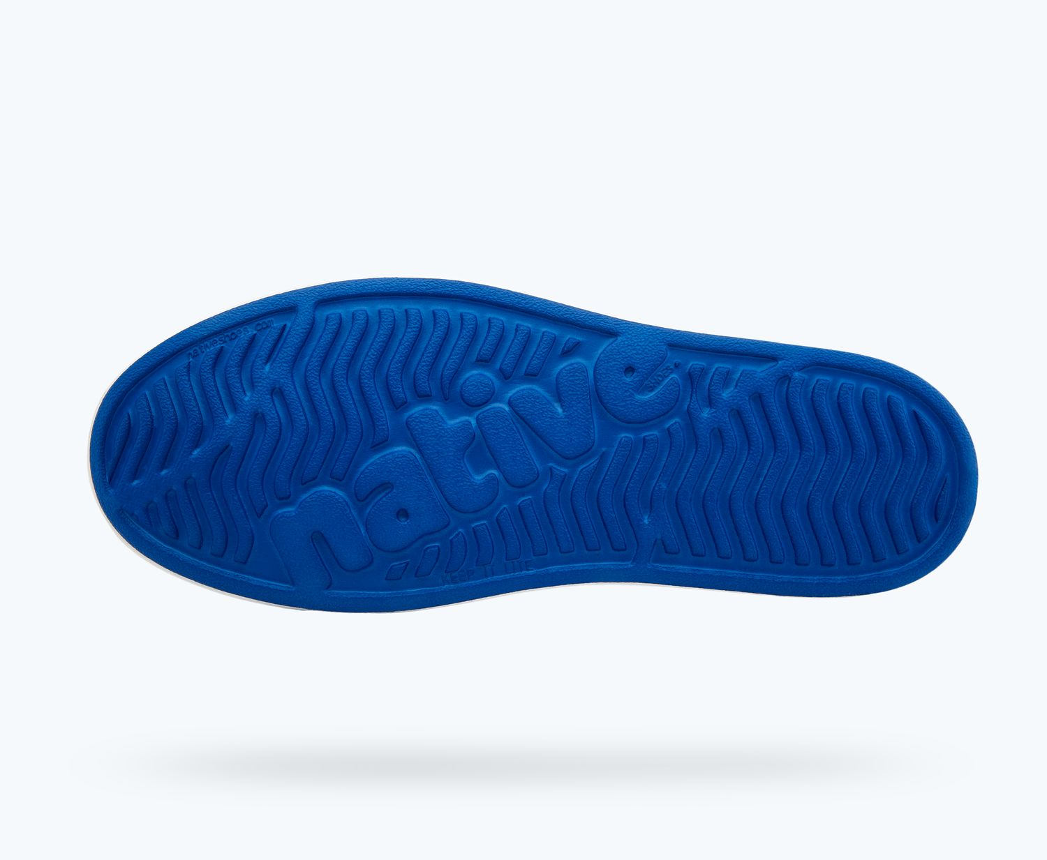Bottom view of a Native Shoes Jefferson | Victoria Blue/ Shell White Footwear