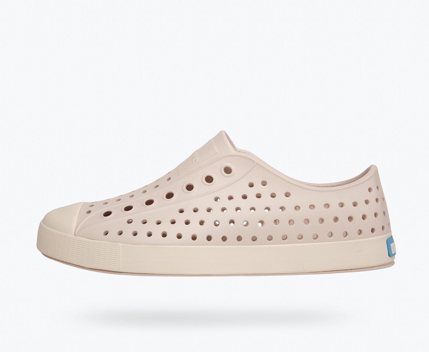 Side view of a Native Shoes Adults Jefferson | Dust Pink/ Lint Pink Footwear