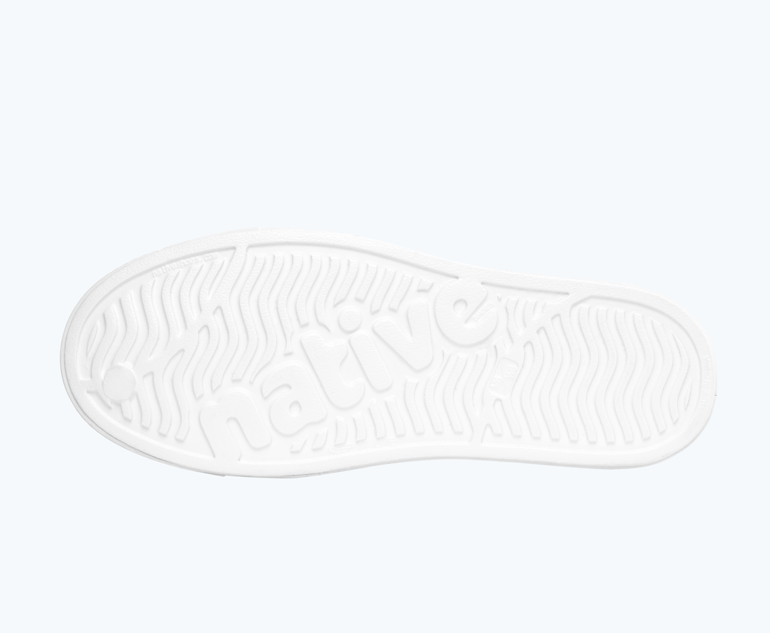 Bottom view of a Native Shoes Jefferson Print | Shell White/ Shell White/ International Flags Footwear