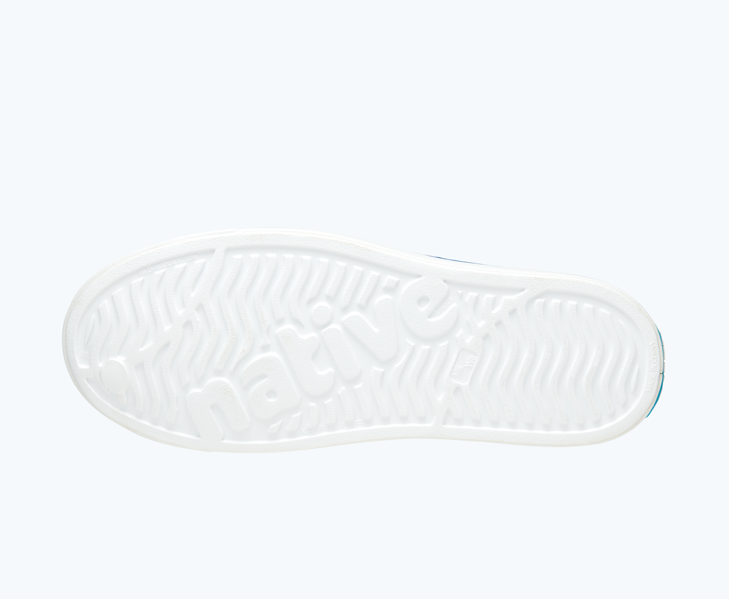 Bottom view of a Native Shoes Jefferson Print | Shell White/ Shell White/ Neon Multi Tie Dye Footwear