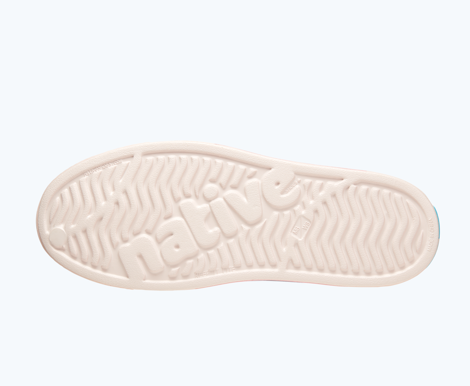 Bottom view of a Native Shoes Jefferson Block | Dust Pink/ Dust Pink/ Rose Circle Footwear