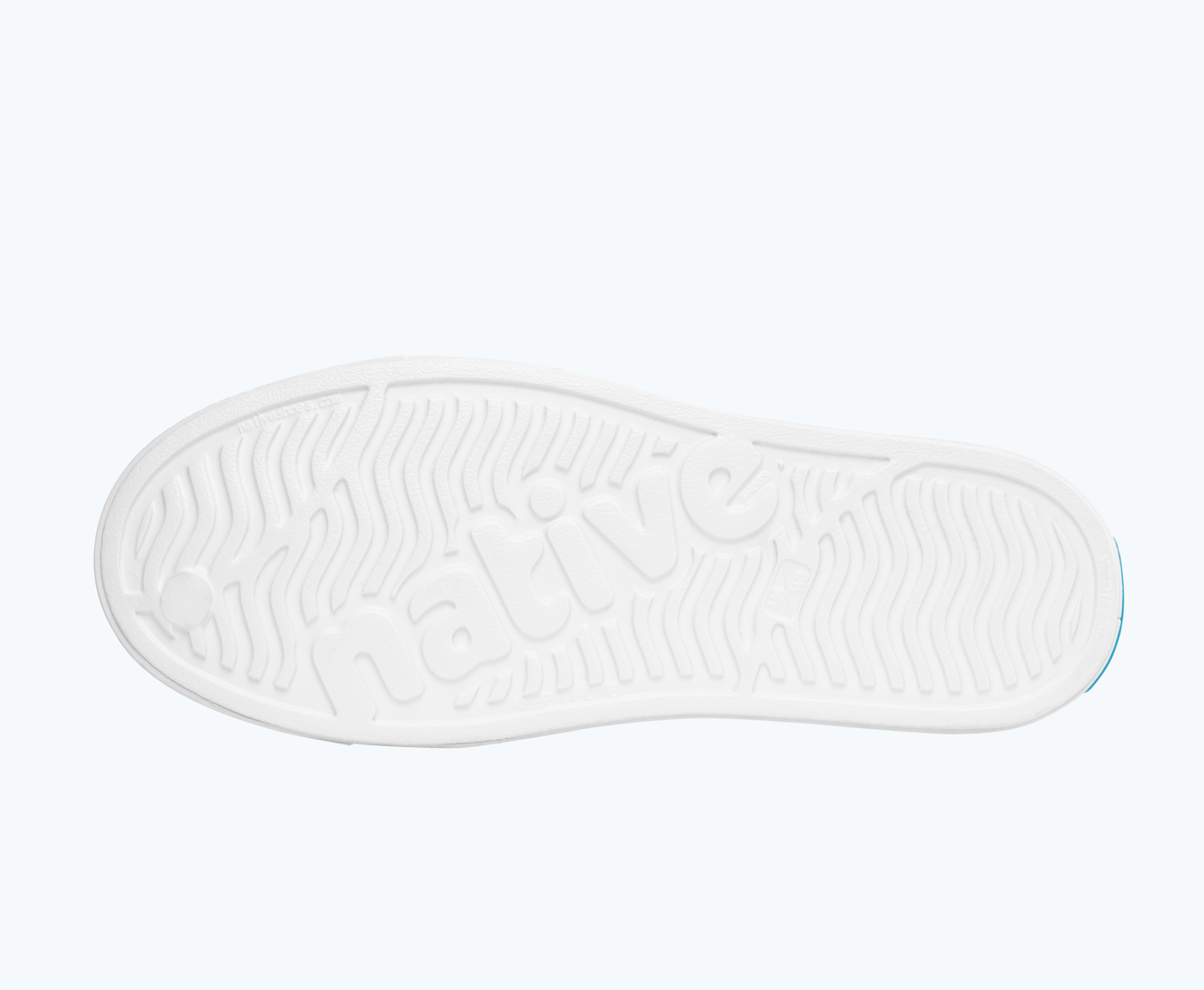 Bottom view of a Native Shoes Jefferson Block | Shell White/ Shell White/ Uv City Celery Block Footwear