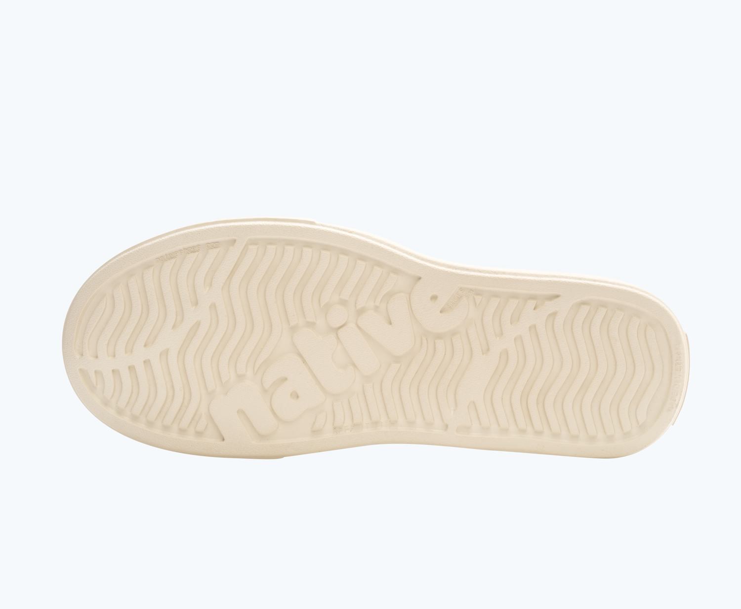 Bottom view of a Native Shoes Miles | AirBl/BnWht/ShlWht Footwear