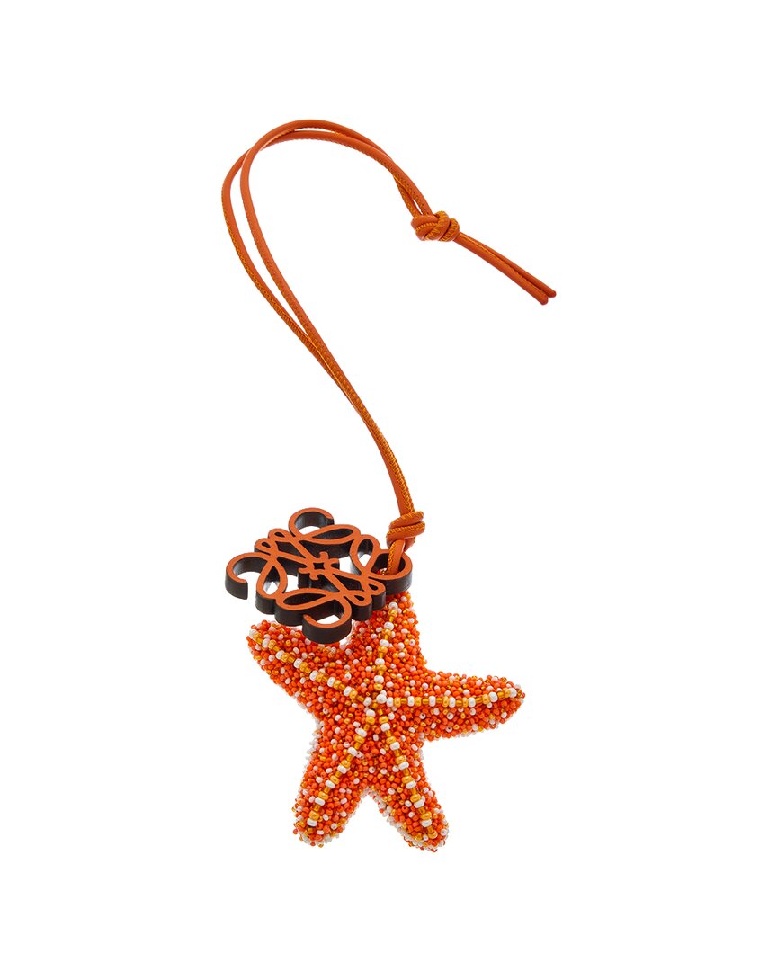 Loewe | Womens | Anagram Leather Charm | Orange