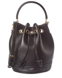 CELINE | Womens | Teen Clara Leather Bucket Bag | Black