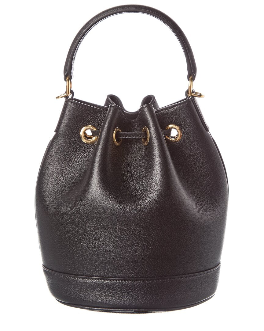 CELINE | Womens | Teen Clara Leather Bucket Bag | Black