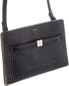 TOTEME | Womens | Croc-Embossed Leather Crossbody - II | Black