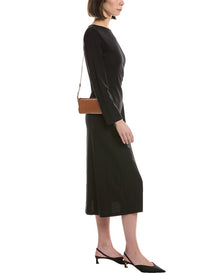 Vince | Unisex | Smyrna Wos Top Zip Leather Crossbody | Brown
