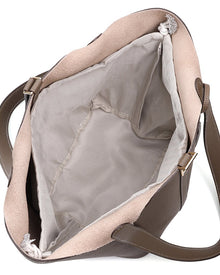 Tiffany & Fred Paris | Womens | Pebbled Leather Bucket Tote | Khaki