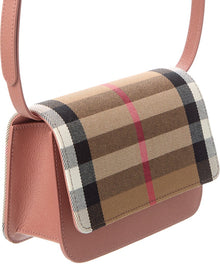 Burberry | Womens | Madison Check Canvas & Leather Crossbody | Dark Rosewood