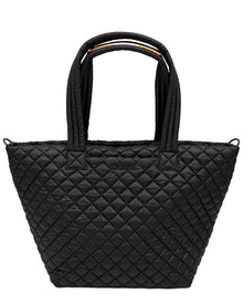 MZ Wallace | Womens | Large Metro Nylon & Leather Tote Deluxe | Black