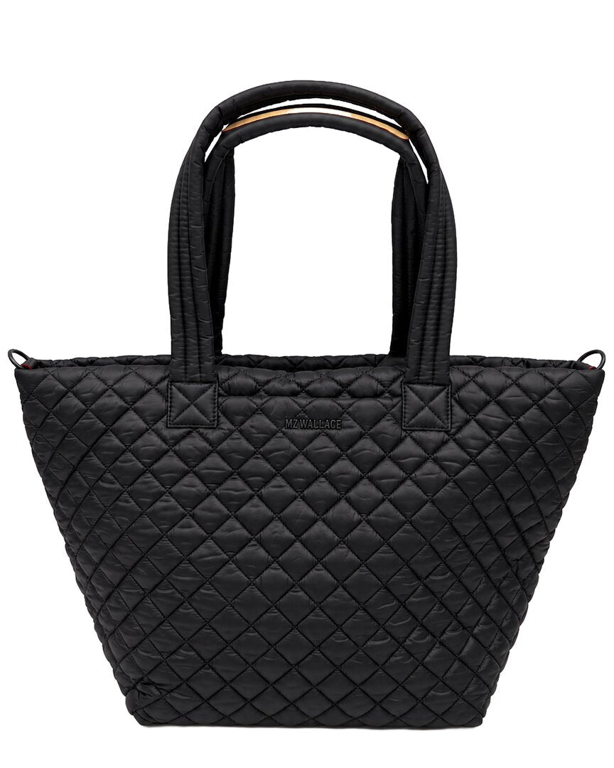 MZ Wallace | Womens | Large Metro Nylon & Leather Tote Deluxe | Black