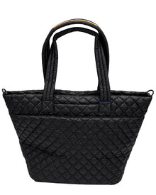 MZ Wallace | Womens | Large Metro Nylon & Leather Tote Deluxe | Black