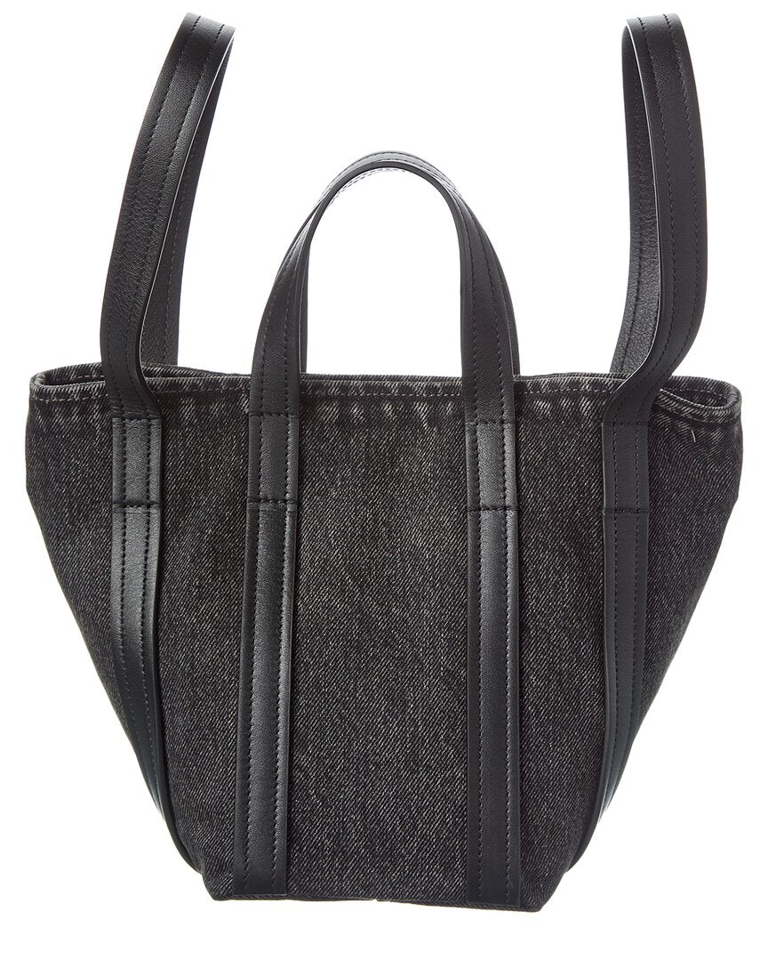 Balenciaga | Womens | Ever 2.0 N/S XS Denim & Leather Tote | Black