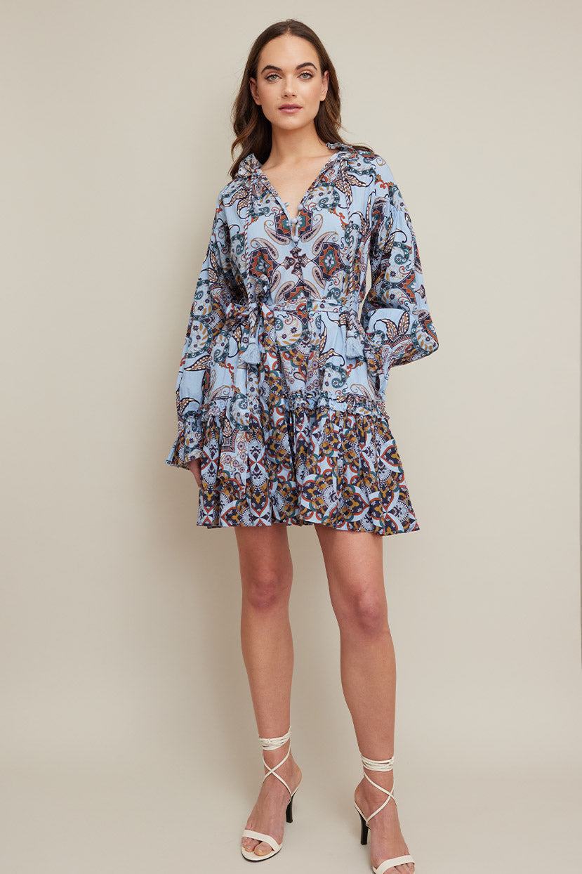 Poppy Dress | Blue Vintage Paisley