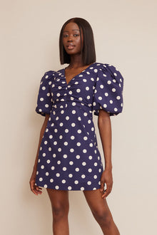 Aliza Dress | Classic Navy Dot