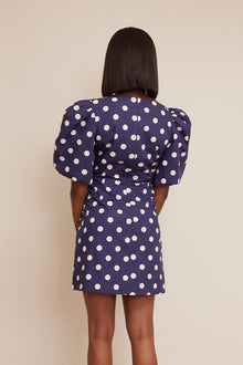 Aliza Dress | Classic Navy Dot