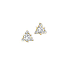 Cz Triangle Stud Earrings | Gold
