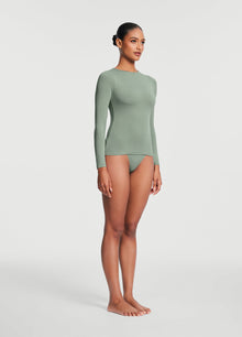 Crew Neck Long Sleeve Top | Sage Green