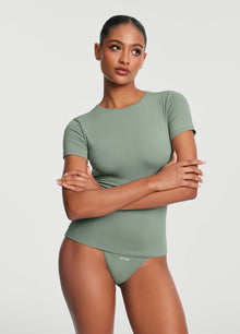Short Sleeve Crew Neck Top | Sage Green