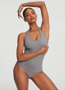 Halter Neck Tank Top | Cool Gray