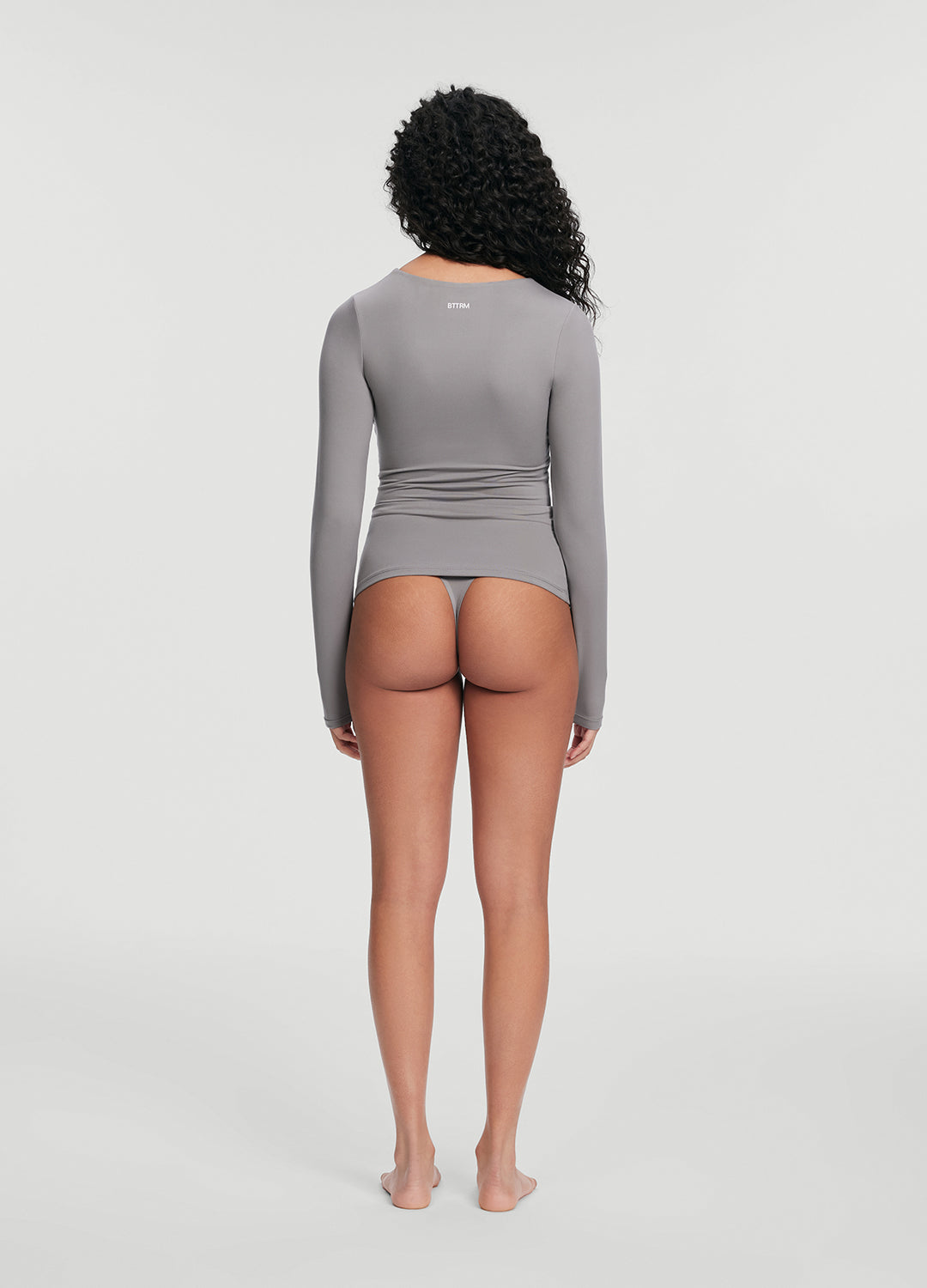 Crew Neck Long Sleeve Top | Cool Gray