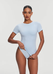 Short Sleeve Crew Neck Top | Sky Blue