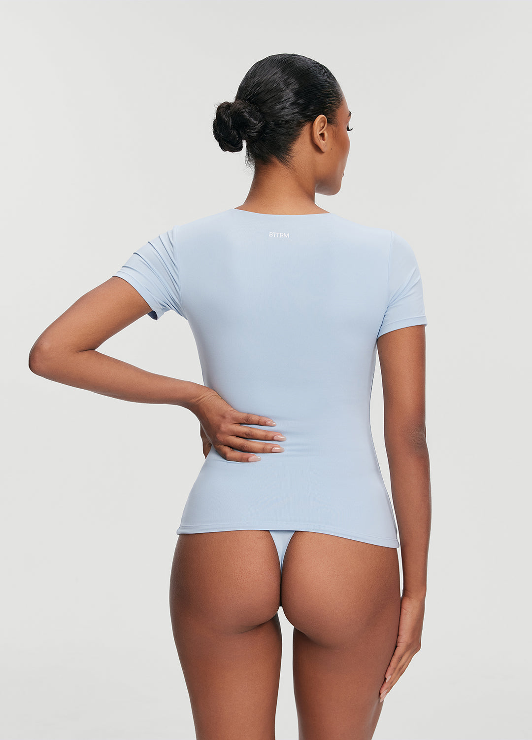 Short Sleeve Crew Neck Top | Sky Blue
