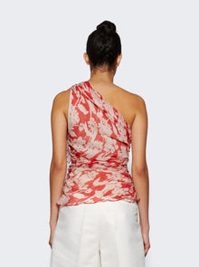 Women | Victoria Beckham | One Shoulder Draped Top Chilli And Blush