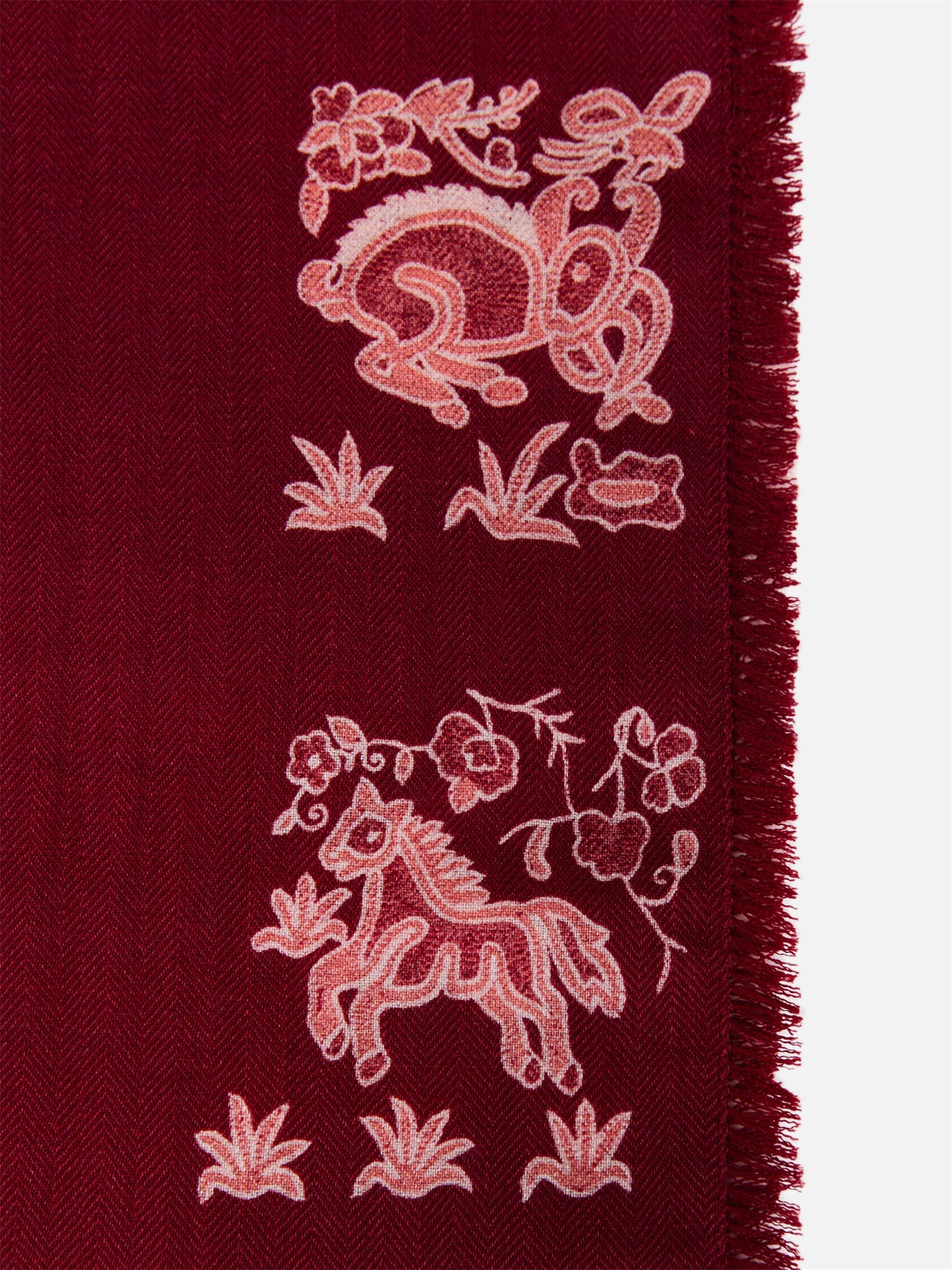 Sifang Ju Rui Jacquard Scarf | Maroon