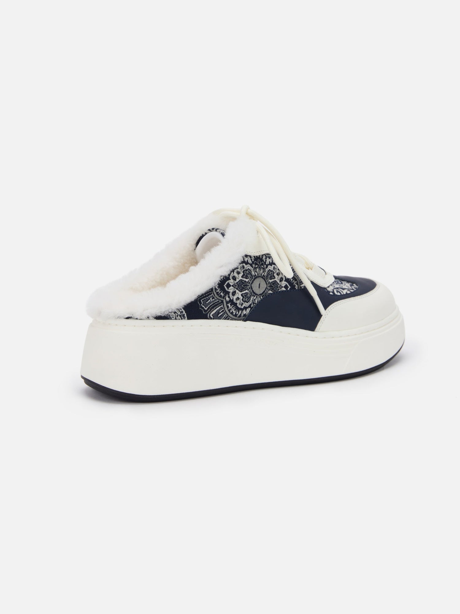 Platform Furry Slide | Navy