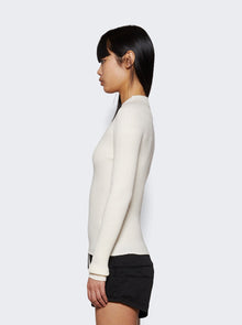 Women | Courrèges | Mockneck Light Rib Sweater Heritage White