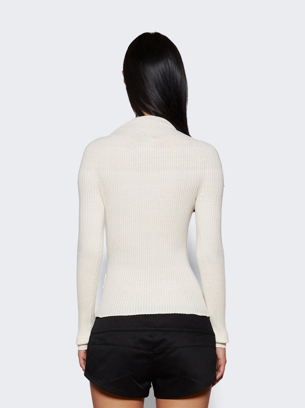 Women | Courrèges | Mockneck Light Rib Sweater Heritage White