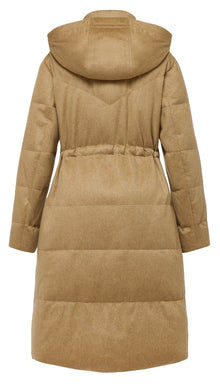 Cashmere Goose Down Long Jacket | Camel