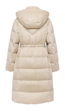 Cashmere Goose Down Long Jacket | Beige